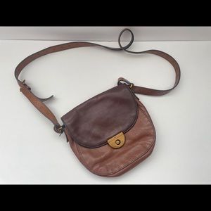Small Fossil two tone brown crossbody/shoulder purse